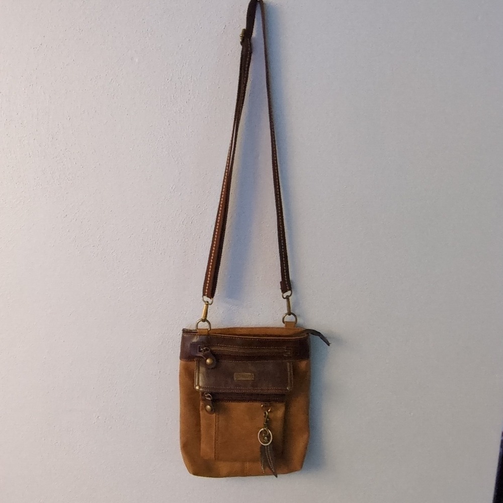 Chala  Shoulder Bag Womens Brown M Crossbody Purse Zip Close Pockets Adjustable - Picture 3 of 11